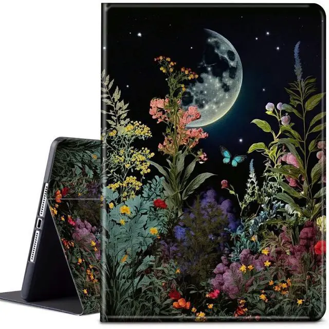 Main image of CGFGHHUY Case for All New Fire HD 10 Tablet 13th Generation 10.1 inch 2023 Release Lightweight Protective PU Leather Smart Stand Case Cover with Auto Wake Sleep - Moon Flower Floral