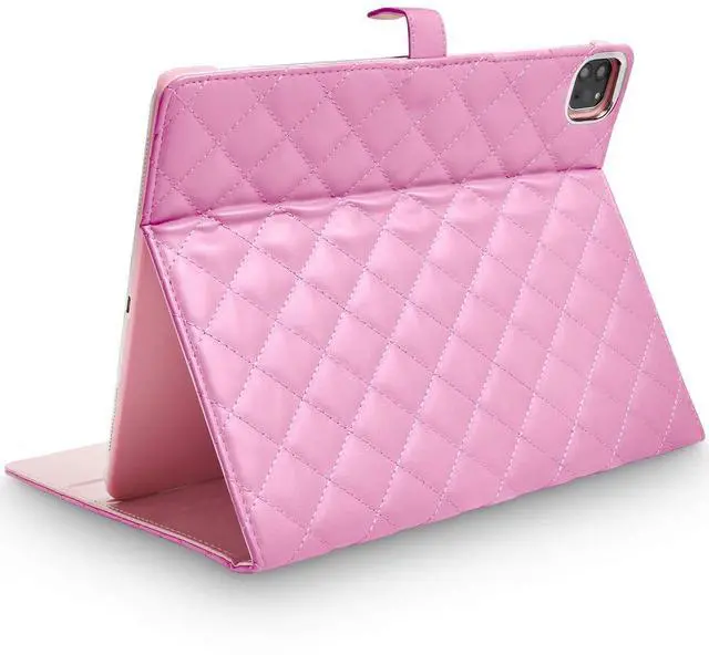 Alt view image 5 of 5 - Changjia for iPad Pro 12.9 Inch Case 6th/5th/4th/3rd Generation (2022/2021/2020/2018),Crown Diamond Bling Cute PU Leather Smart Auto Sleep/Wake Stand Shockproof Protective Case for iPad 12.9 Inch,Pink