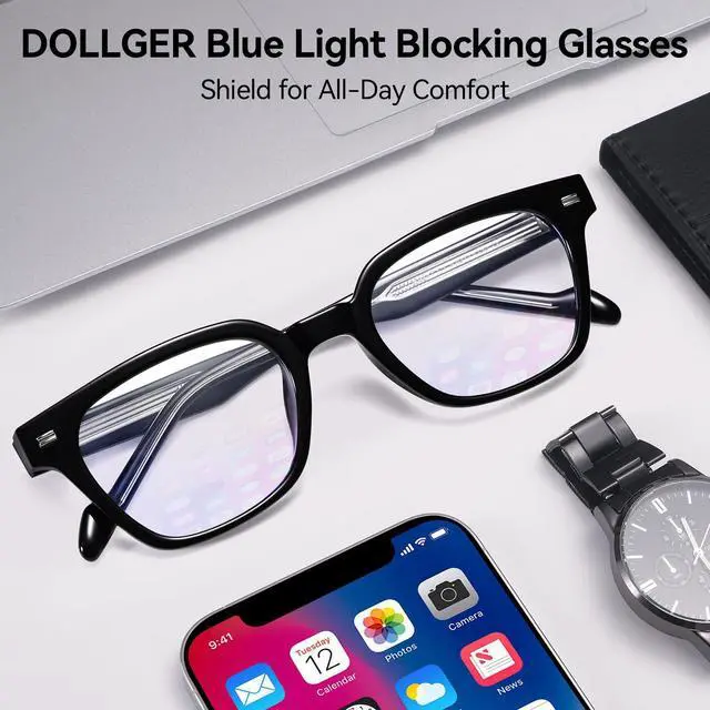 Alt view image 2 of 5 - Dollger Blue Light Glasses for Men Women Blue Light Blocking Computer Screen Glasses Men Clear Frames Eyeglasses Black