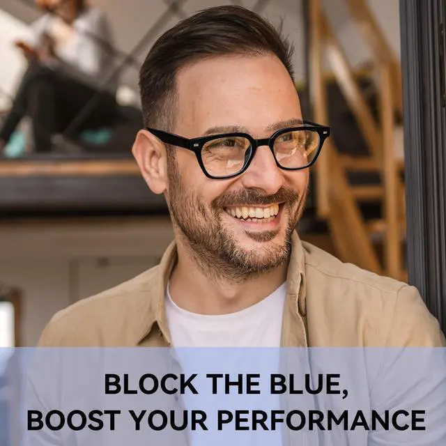 Alt view image 4 of 5 - Dollger Blue Light Glasses for Men Women Blue Light Blocking Computer Screen Glasses Men Clear Frames Eyeglasses Black