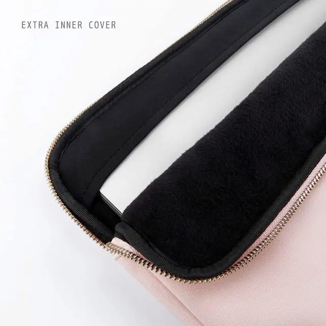 Alt view image 3 of 5 - Comfyable Laptop Sleeve 15 Inch 14 Inch, Computer Bag Compatible with 15" MacBook Air (Snug Fit) M4 2025 & 14" MacBook Pro (Loose Fit) - Cute Cover Case for Women- Pink & Black