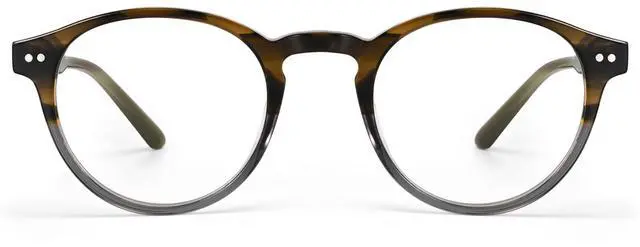 Alt view image 2 of 5 - Dollger Blue Light Blocking Glasses For Woman Men Thick Acetate Frame Round Computer BlueLight Glasses Non-Prescription Tea transparent gray frame