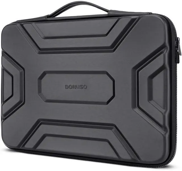 Main image of DOMISO 15.6 inch Laptop Sleeve Shoulder Bag Shockproof Computer Bag Waterproof EVA Protective Carrying Case for 16" MacBook Pro/Max M2 M1 2019-2023,15"-16" HP Dell Asus Laptop,Dell XPS 15,Black