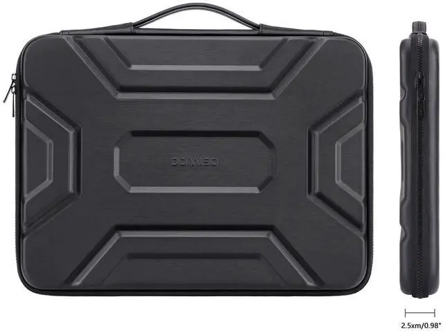 Alt view image 3 of 5 - DOMISO 15.6 inch Laptop Sleeve Shoulder Bag Shockproof Computer Bag Waterproof EVA Protective Carrying Case for 16" MacBook Pro/Max M2 M1 2019-2023,15"-16" HP Dell Asus Laptop,Dell XPS 15,Black