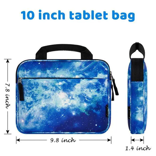 Alt view image 5 of 5 - Choco Mocha Kids Tablet Sleeve Bag for Boys, 10 Inch Tablet Carrying Case for Fire 7 HD 8, Kindle Kids Edition, iPad Bag for Kid, Toddler Tablet Sleeve, Sky Teal