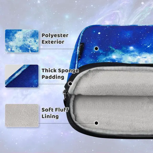 Alt view image 3 of 5 - Choco Mocha Kids Tablet Sleeve Bag for Boys, 10 Inch Tablet Carrying Case for Fire 7 HD 8, Kindle Kids Edition, iPad Bag for Kid, Toddler Tablet Sleeve, Sky Teal