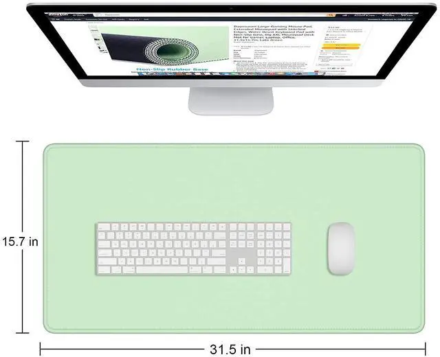 Alt view image 4 of 5 - Lake Green Keyboard and Mouse Wrist Rest Set & Extended Mouse Pad
