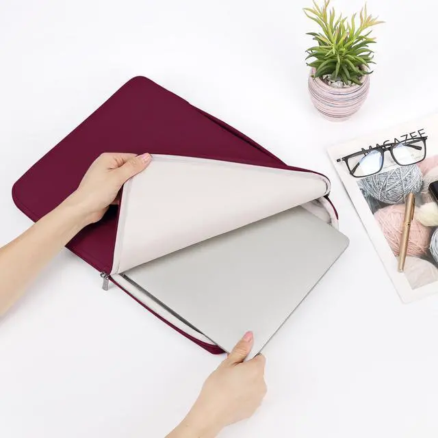 Alt view image 5 of 5 - DOMISO Laptop Case Laptop Sleeve Cover Compatible with 15 inch MacBook Air M4/A3241 2025, M3/A3114,M2/A2941,15 inch MacBook Pro A1990 A1707,Compatible with Dell XPS 15 Plus with Small Case,Wine