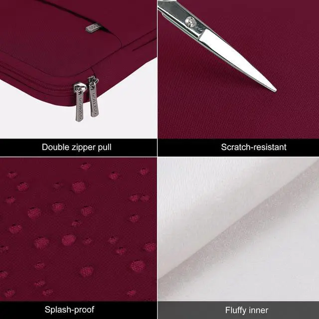 Alt view image 4 of 5 - DOMISO Laptop Case Laptop Sleeve Cover Compatible with 15 inch MacBook Air M4/A3241 2025, M3/A3114,M2/A2941,15 inch MacBook Pro A1990 A1707,Compatible with Dell XPS 15 Plus with Small Case,Wine