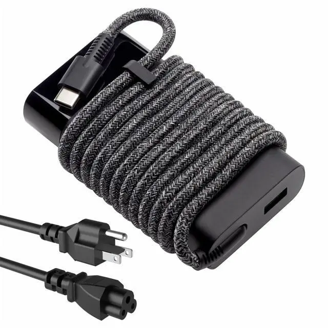 Main image of XOUBZ New Slim 65W USB C Laptop Charger Replacement for HP Envy X360,Spectre X360,Elitebook,Elitebook X360,Chromebook,Pavilion,Elite x2 Travel Type C Laptop Power Adapter