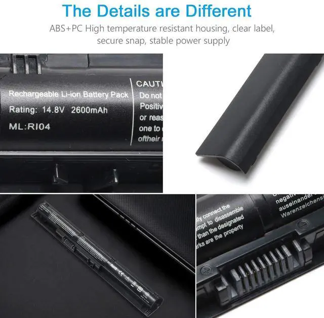 Alt view image 5 of 5 - New RI04 RI06XL Laptop Battery for HP ProBook 450 455 470 G3 Series,Envy 15-Q001TX,805294-001 811063-421 805047-851 HSTNN-PB6Q HSTNN-DB7B HSTNN-Q94C HSTNN-Q95C HSTNN-Q97C HSTNN-LB6Z P3G15AA Notebook