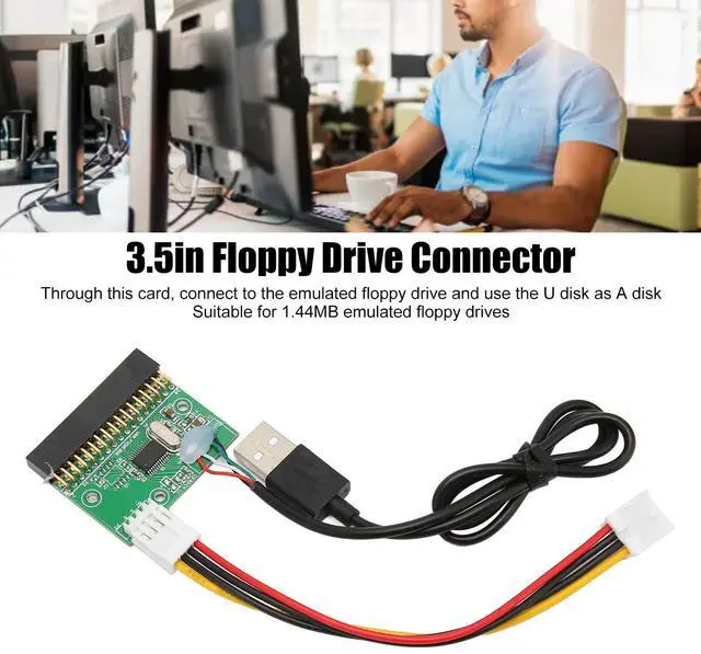 Alt view image 3 of 5 - Demeras 1 44MB 3 5in Floppy Drive Connector, Durability Portable Practical Plug and Play Floppy Drive Connector for Motherboard
