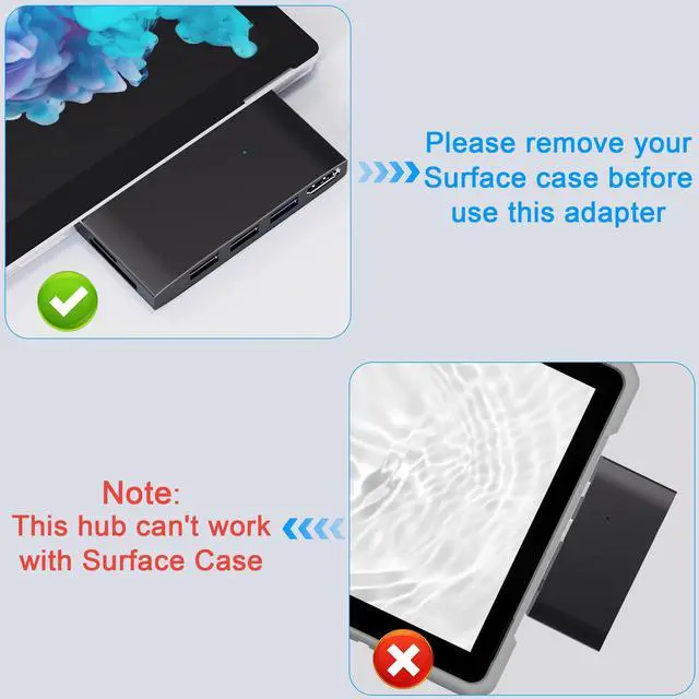 Alt view image 4 of 5 - Surface Pro 6/Pro 5/Pro 4 USB3.0 Hub Docking Station, Surface Pro USB Hub Adapter, SD/TF Slot, 4K@30Hz HDMI Converter Surface Accessories Multiport Dongle for Microsoft Surface Pro 6/5/4