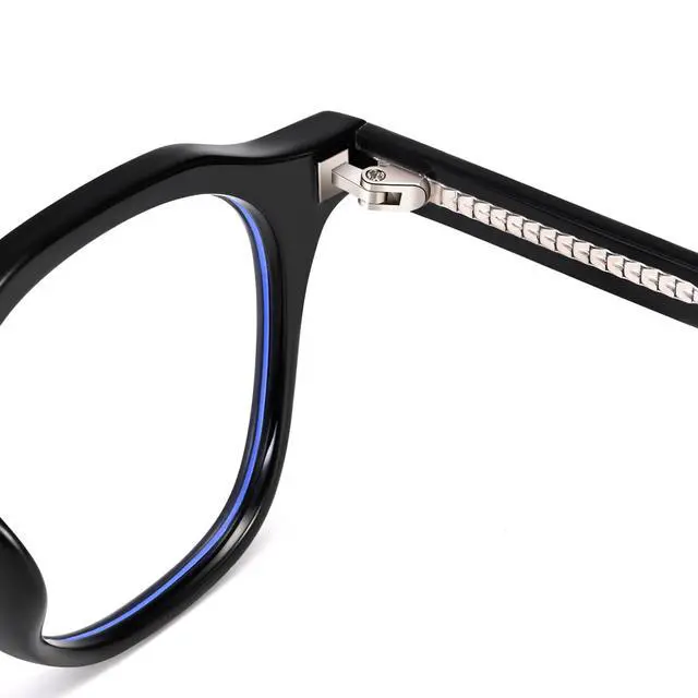 Alt view image 3 of 5 - Dollger Lightweight TR90 Blue Light Blocking Glasses, Anti Glare/Eye Strain/UV400 For Computer, Gaming, Phone Use, Comfortable Black Square Non-Prescription Frame