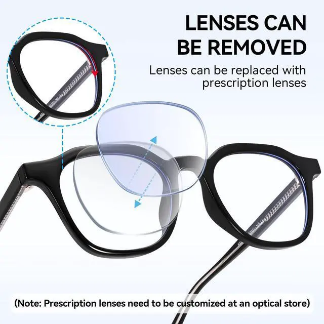 Alt view image 4 of 5 - Dollger Lightweight TR90 Blue Light Blocking Glasses, Anti Glare/Eye Strain/UV400 For Computer, Gaming, Phone Use, Comfortable Black Square Non-Prescription Frame