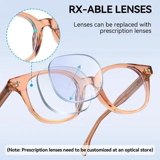 Alt view image 5 of 5 - Dollger Blue Light Blocking Glasses For Woman Men Thick Frame Square Computer BlueLight Glasses Clear Lens Non-Prescription Transparent tea