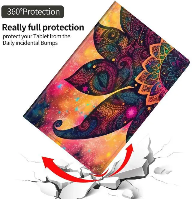 Alt view image 5 of 5 - Case for All-New  Kindle Fire HD 8 & 8 Plus Tablet (12th Gen/10th Generation,2022/2020 Release) 8 inch,PU Leather Folio Stand Case with Auto Sleep/Wake,Mandala