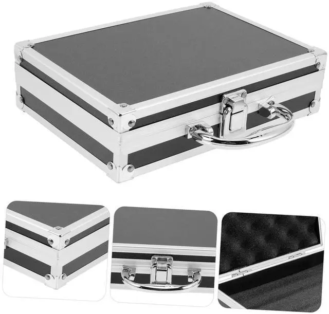 Alt view image 3 of 5 - COLLBATH Box Aluminum Hard Cases Emergency Kit Cash Money Hard Case Suitcase Laptop Carrying Case Case Cosmetic Carrying Case Laptop Briefcase Home Tools Portable Travel Flat