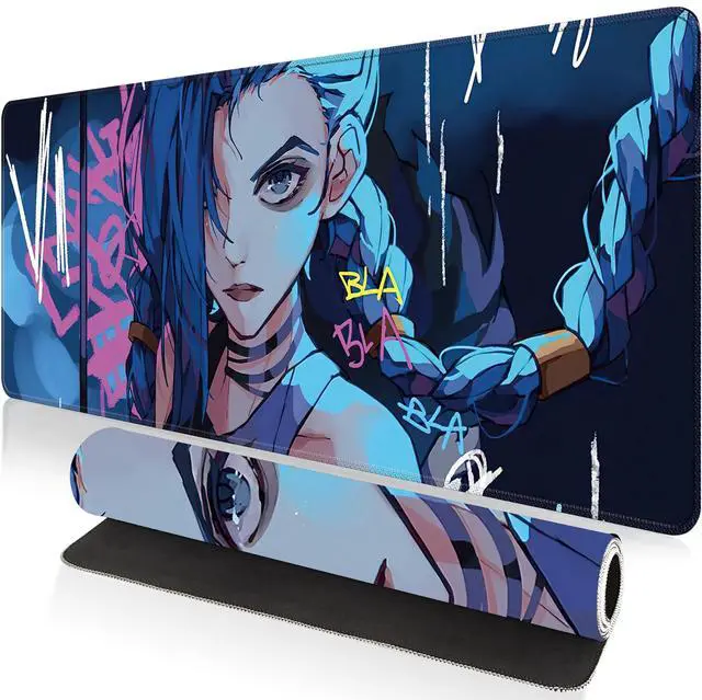 Main image of Large Gaming Mouse Pad 31.5 x 11.8 Inches XXL Extended for Mouse and Keyboard Non-Slip and Water Resistant Surface with Anime Cute Girl Design Jinx Ideal for Competitive Gaming League