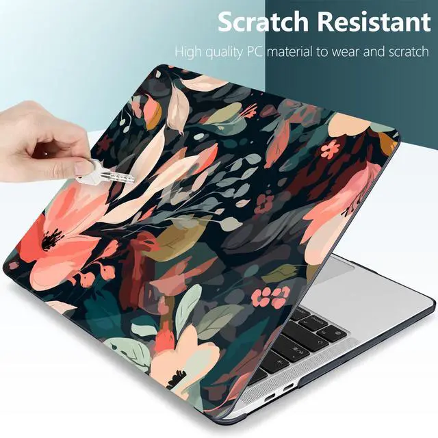 Alt view image 4 of 5 - DONGKE Compatible with MacBook Pro 13 inch Case 2024 2023-2020 Release A2338 M2/M1 A2251 A2289 with Retina Display & Touch ID, Plastic Hard Shell & Keyboard Cover & Screen Film - Painted Florals