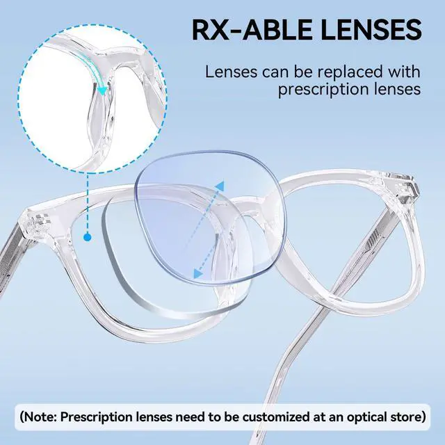 Alt view image 5 of 5 - Dollger Blue Light Blocking Glasses For Woman Men Thick Frame Square Non-Prescription Myopia, For Computer,Gaming,Phone Use Brown tea