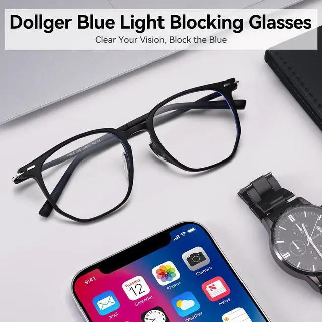 Alt view image 2 of 5 - Dollger Blue light Glasses for Women Oversized Anti Blue Light Blocking Glasses Frame Eye Strain Computer Eyewear Black