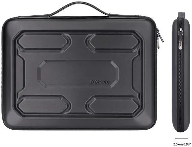 Alt view image 3 of 5 - DOMISO 14 inch Laptop Sleeve with Handle Shockproof Computer Bag Waterproof EVA Protective Carrying Case for 14" ThinkPad E480/Yoga 920/13.5" Microsoft Surface Book/HP Pavilion 14 Stream 14, Black