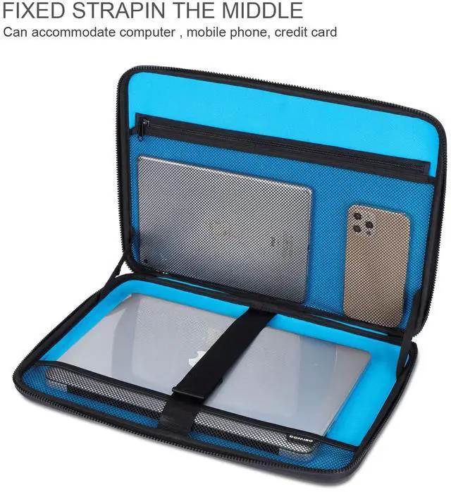 Alt view image 4 of 5 - DOMISO 14 inch Laptop Sleeve with Handle Shockproof Computer Bag Waterproof EVA Protective Carrying Case for 14" ThinkPad E480/Yoga 920/13.5" Microsoft Surface Book/HP Pavilion 14 Stream 14, Black
