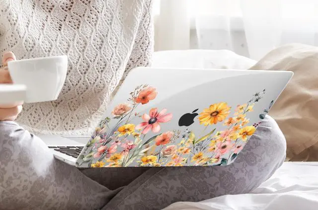 Alt view image 3 of 5 - DONGKE Compatible with MacBook Air 13 inch Case 2021 2020 2019 2018 Release A2337 M1 A2179 A1932 with Retina Display Touch ID, Plastic Hard Shell & Keyboard Cover - Color Daisy