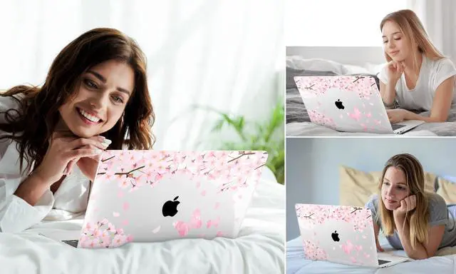 Alt view image 3 of 5 - DONGKE Compatible with MacBook Air 13 inch Case 2021 2020 2019 2018 Release A2337 M1 A2179 A1932 with Retina Display & Touch ID, Plastic Hard Shell & Keyboard Cover - Flower Blossoms