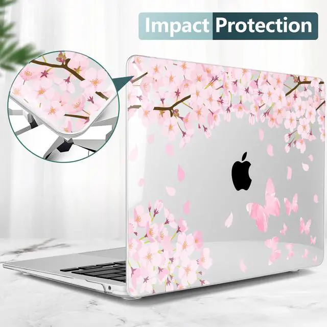Alt view image 5 of 5 - DONGKE Compatible with MacBook Air 13 inch Case 2021 2020 2019 2018 Release A2337 M1 A2179 A1932 with Retina Display & Touch ID, Plastic Hard Shell & Keyboard Cover - Flower Blossoms