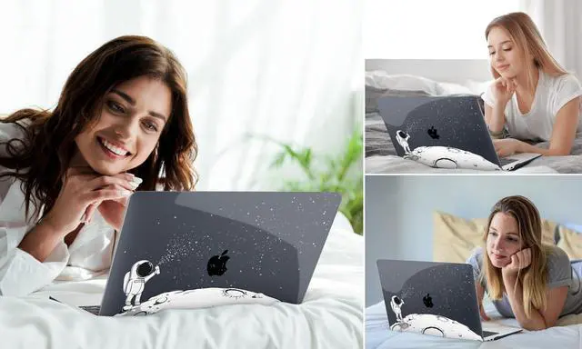 Alt view image 3 of 5 - DONGKE Compatible with MacBook Air 13 inch Case 2021 2020 2019 2018 Release A2337 M1 A2179 A1932 with Retina Display & Touch ID, Plastic Hard Shell & Keyboard Cover - Astronaut