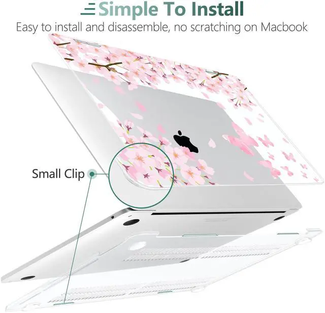 Alt view image 4 of 5 - DONGKE Compatible with MacBook Pro 13 inch Case 2024 2023-2020 Release A2338 M2/M1 A2251 A2289 with Retina Display & Touch ID, Plastic Hard Shell & Keyboard Cover & Screen Film - Flower Blossoms