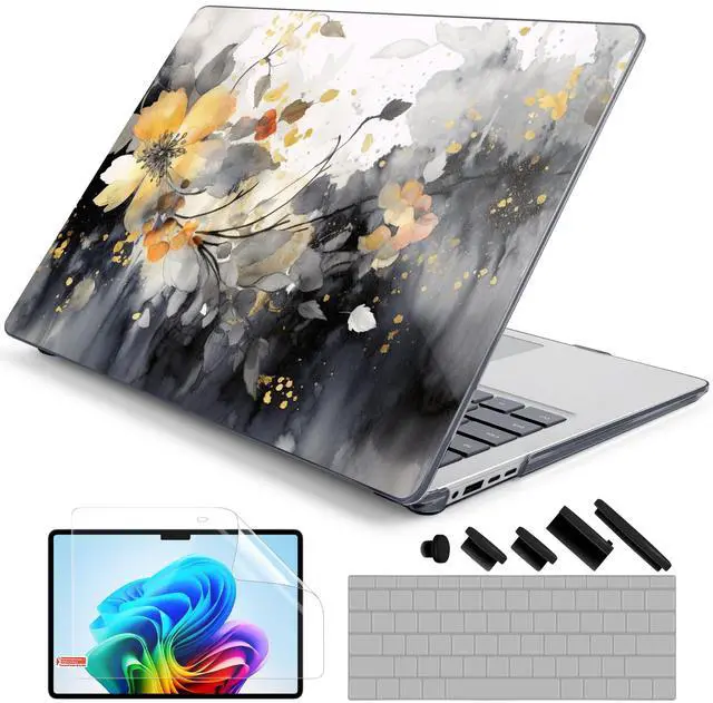 Main image of DONGKE Case for Microsoft Surface Laptop (2024), Windows 11 Copilot+ PC, 13.8 Inch Touchscreen Display, Protective Plastic Hard Shell Case with Keyboard Cover & Screen Protector - Ink Painting