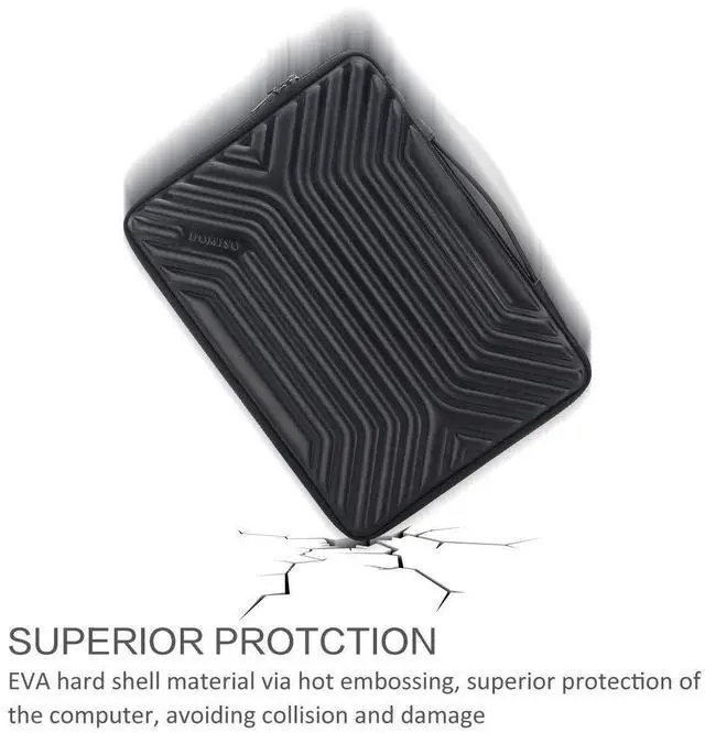 Alt view image 2 of 5 - DOMISO 17 Inch Shockproof Waterproof Laptop Sleeve with Handle Lightweight Soft EVA Tablet Protective Case Bag for 17-17.3" Notebook/Dell/Lenovo/Acer/HP/MSI, Black