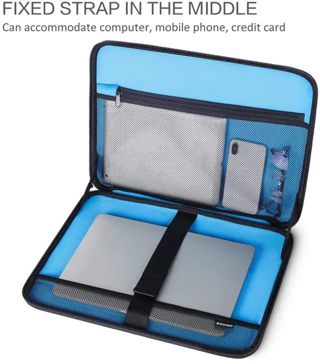Alt view image 3 of 5 - DOMISO 17 Inch Shockproof Waterproof Laptop Sleeve with Handle Lightweight Soft EVA Tablet Protective Case Bag for 17-17.3" Notebook/Dell/Lenovo/Acer/HP/MSI, Black