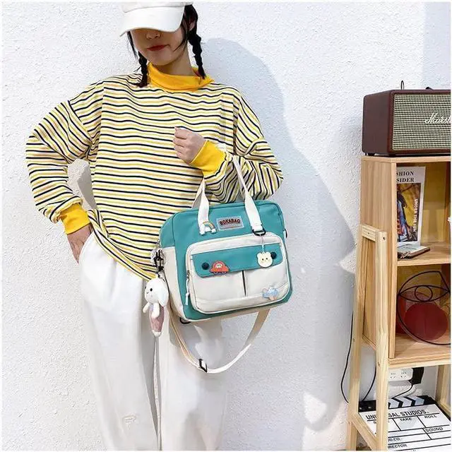 Alt view image 2 of 5 - Cute Bags Kawaii Backpack Messenger Bag For School,Aesthetic Backpacks Multifunction Laptop Japanese Ita for Teen Girls Kids Lunch Totes