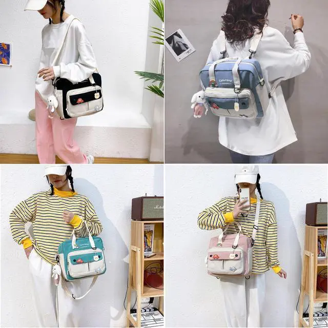 Alt view image 3 of 5 - Cute Bags Kawaii Backpack Messenger Bag For School,Aesthetic Backpacks Multifunction Laptop Japanese Ita for Teen Girls Kids Lunch Totes