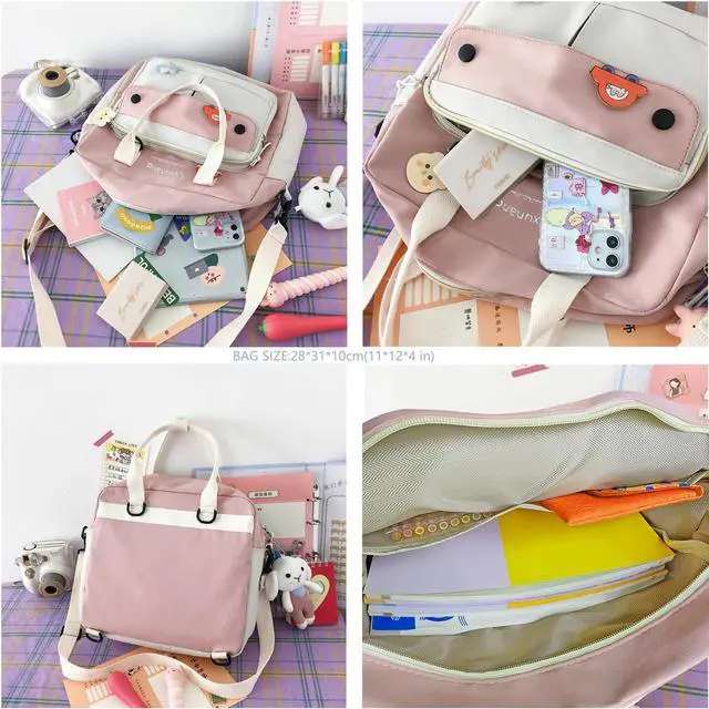 Alt view image 4 of 5 - Cute Bags Kawaii Backpack Messenger Bag For School,Aesthetic Backpacks Multifunction Laptop Japanese Ita for Teen Girls Kids Lunch Totes