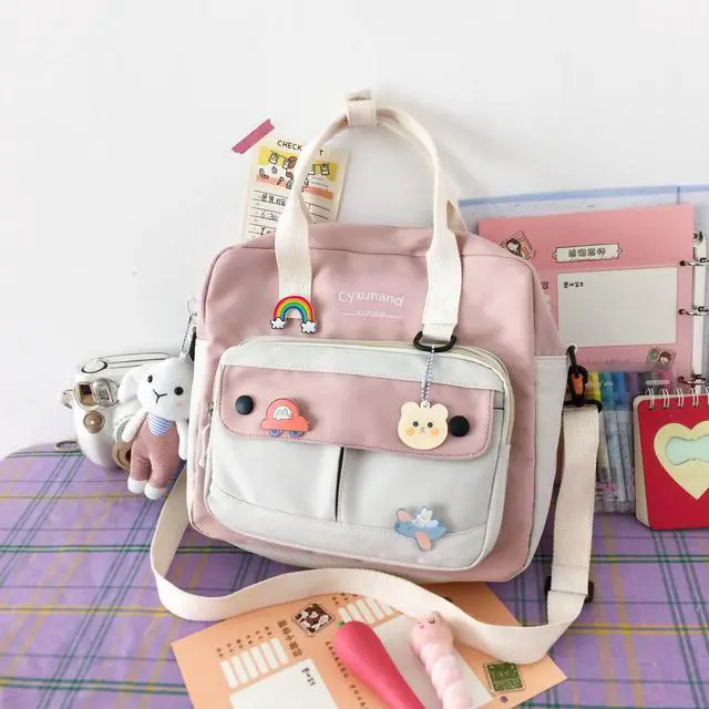 Alt view image 3 of 5 - Cute Bags Kawaii Backpack Messenger Bag For School,Aesthetic Backpacks Multifunction Laptop Japanese Ita for Teen Girls Kids Lunch Totes