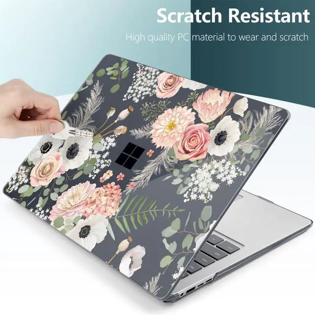 Alt view image 4 of 5 - DONGKE Case for Microsoft Surface Laptop 2024, Windows 11 Copilot+ PC, 13.8 Inch Touchscreen Display, Protective Plastic Hard Shell Case with Keyboard Cover & Screen Protector - Dried Flowers
