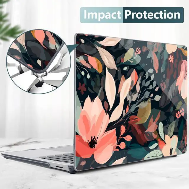 Alt view image 5 of 5 - DONGKE Case for Microsoft Surface Laptop 2024, Windows 11 Copilot+ PC, 13.8 Inch Touchscreen Display, Protective Plastic Hard Shell Case with Keyboard Cover & Screen Protector - Painted Floral