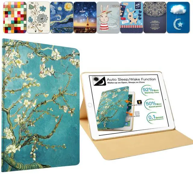 Main image of DuraSafe Cases for iPad 7.9 Inch Mini 4th [ Mini 2015 4 Gen ] MK6K2LL/A MK6J2LL/A MK6L2LL/A MK9J2LL/A MK9H2LL/A MK9G2LL/A Ultra Slim Printed Smart PU Leather Flip Folio Book Cover - Blossom