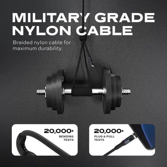 Alt view image 4 of 5 - Statik 360 Pro Magnetic Charging Cable - 100W Fast Charging USB C Charging Cable, Magnetic Charger Cable Compatible with Apple Devices, USB-C, Micro-USB, USB-A Adapter - Black 3FT/1M