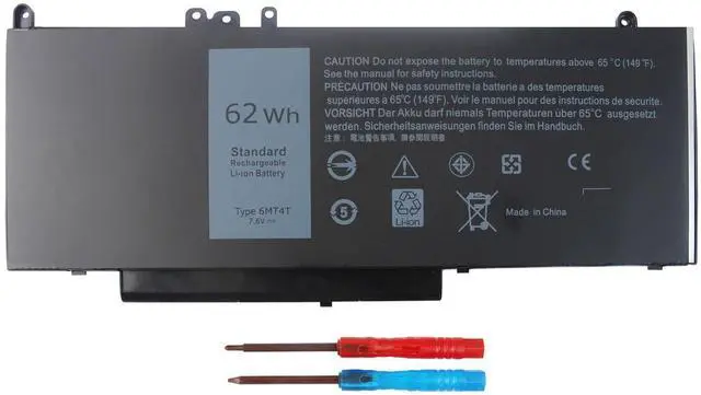 Main image of 62WH 6MT4T E5470 E5570 Replacement Battery Compatible with Dell Latitude 14 5470 E5470 15 5570 E5570 Precision 15 3510 M3510 Series Notebook for 7V69Y TXF9M 79VRK HK6DV 07V69Y Laptop Batteries.