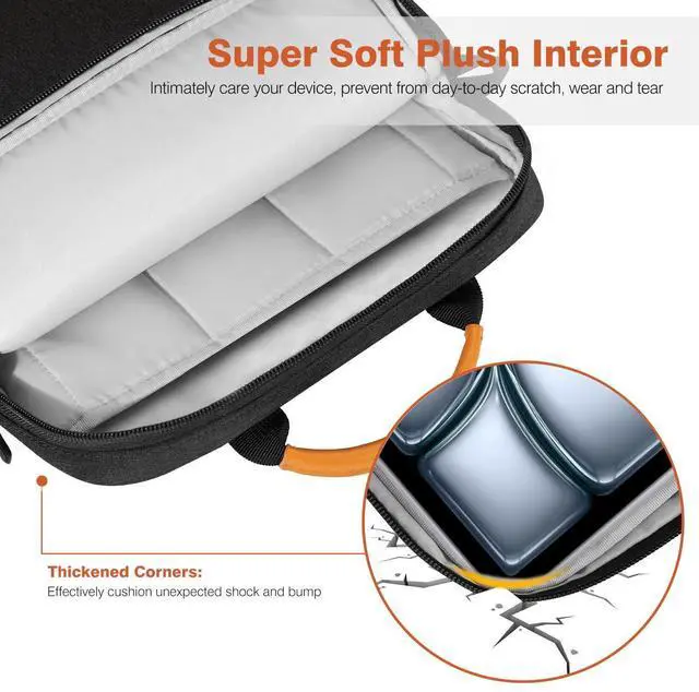 Alt view image 4 of 5 - Dadanism 13 Inch Tablet Sleeve Shoulder Bag with Handle for iPad Pro 13" M4 2024, iPad Air 13", iPad Pro 12.9", Galaxy Tab S10+ Plus/S9 FE+/S9+ Plus 12.4", Remarkable Paper Pro 11.8", Black Gray