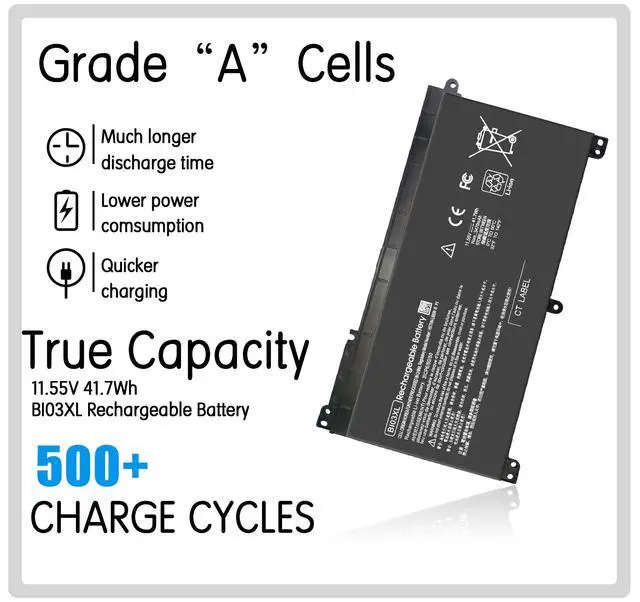 Alt view image 2 of 5 - BI03XL ON03XL 844203-850 844203-855 BIO3XL Laptop Battery for HP Pavilion X360 13-U M3-U m3-u001dx m3-u103dx 13-u003la Stream 14-AX 14-ax010wm 14-ax020wm 14-ax030wm 915230-541 14-ax040wm Bateria