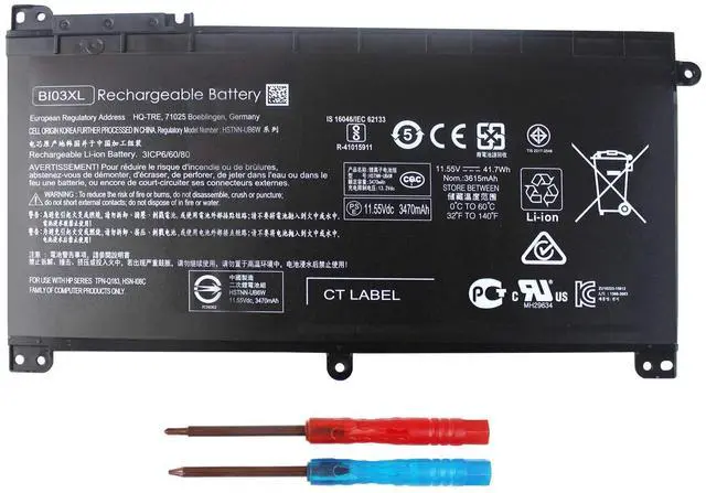 Main image of BI03XL ON03XL 844203-850 844203-855 BIO3XL Laptop Battery for HP Pavilion X360 13-U M3-U m3-u001dx m3-u103dx 13-u003la Stream 14-AX 14-ax010wm 14-ax020wm 14-ax030wm 915230-541 14-ax040wm Bateria
