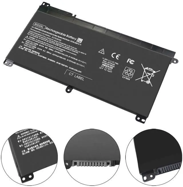 Alt view image 3 of 5 - BI03XL ON03XL 844203-850 844203-855 BIO3XL Laptop Battery for HP Pavilion X360 13-U M3-U m3-u001dx m3-u103dx 13-u003la Stream 14-AX 14-ax010wm 14-ax020wm 14-ax030wm 915230-541 14-ax040wm Bateria
