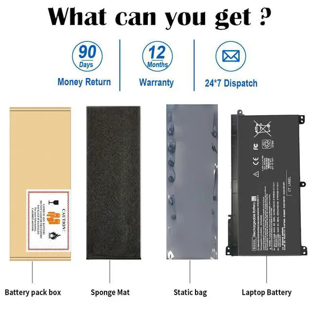 Alt view image 5 of 5 - BI03XL ON03XL 844203-850 844203-855 BIO3XL Laptop Battery for HP Pavilion X360 13-U M3-U m3-u001dx m3-u103dx 13-u003la Stream 14-AX 14-ax010wm 14-ax020wm 14-ax030wm 915230-541 14-ax040wm Bateria